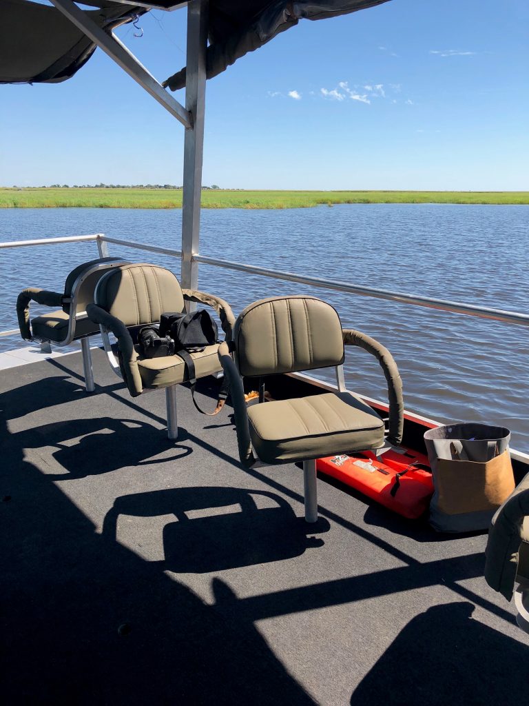 Our private pontoon Chobe River safari boat! 