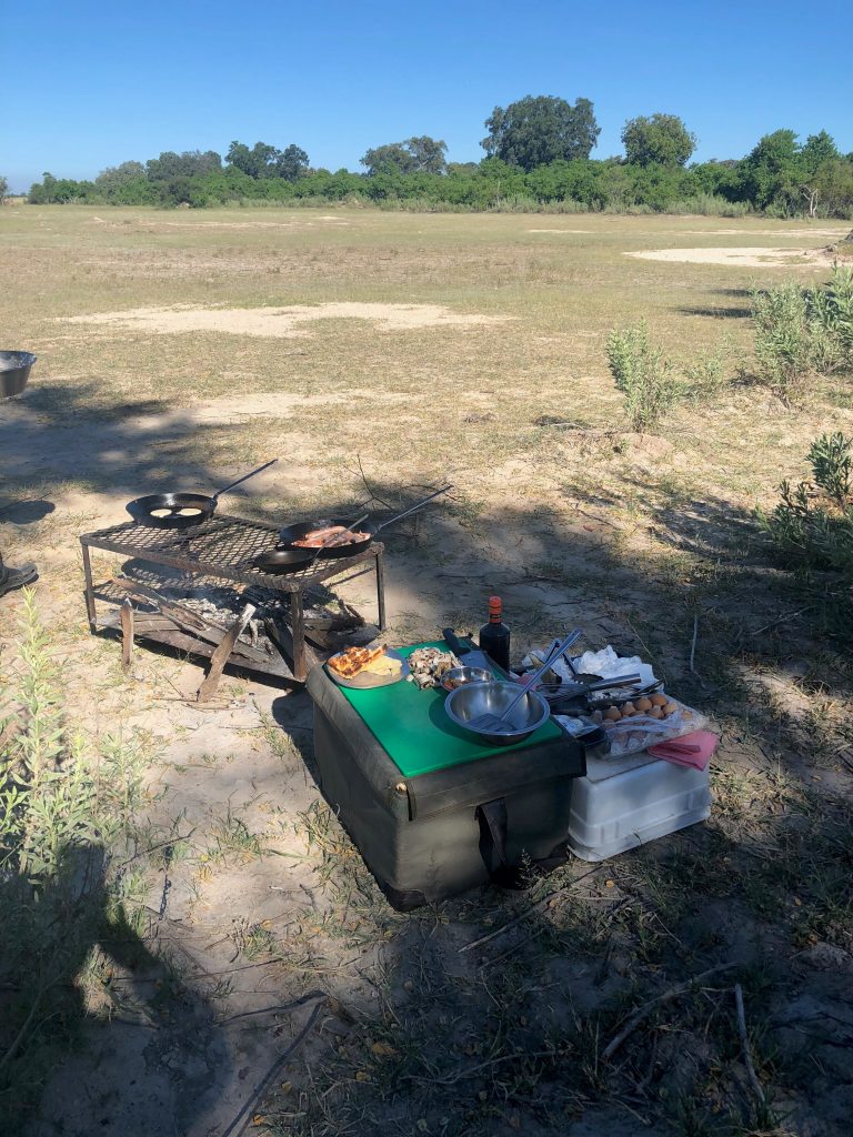 Bush breakfast cooking station setup