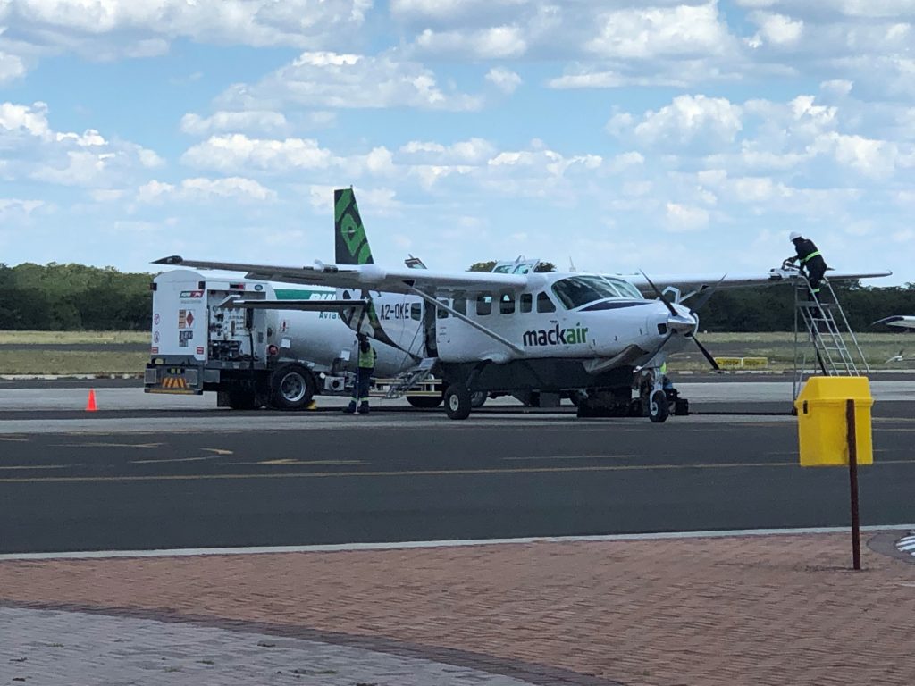 caravan plane at Kasane airport