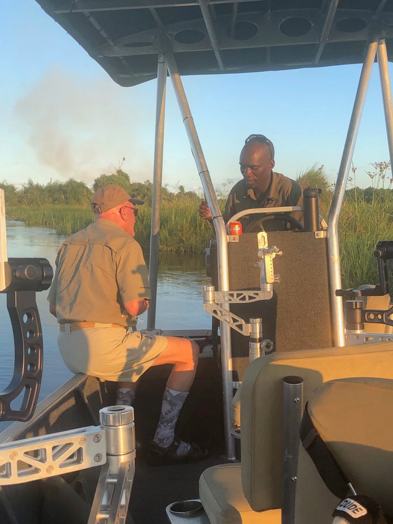 Boat ride on swamp in Duba Plains