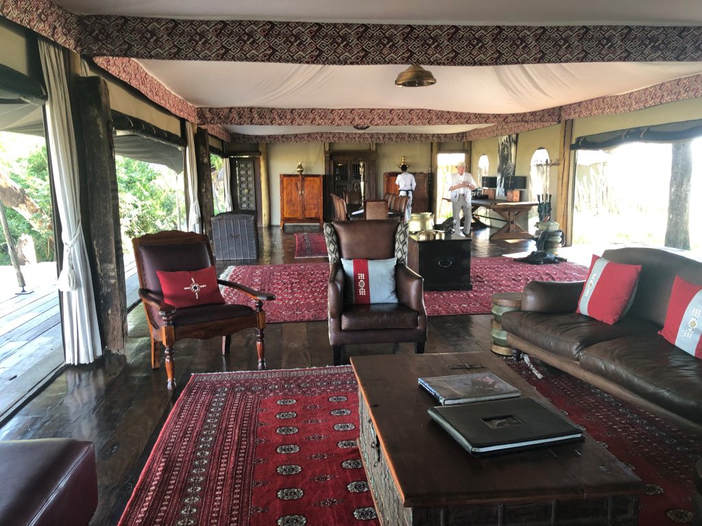 Inside Duba Safari tent lodge.