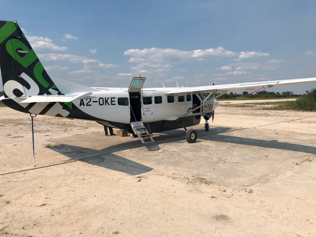 Landing in Moremi Wildlife Reserve in the Okavango Delta