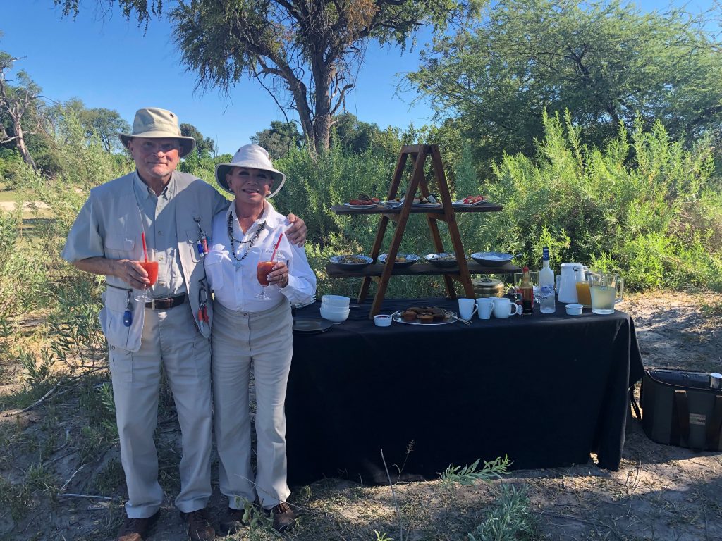 Steve and Shirley at bush breakfast table